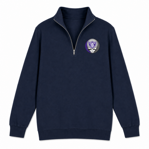 University of St Thomas - Premium Grateful Dead Quarter-Zip Pullover - Navy - 4