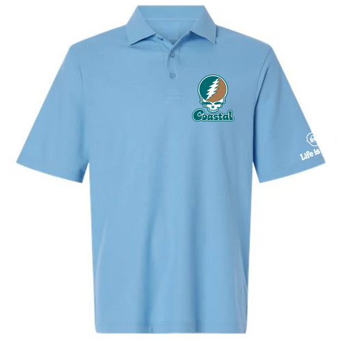 Coastal Stealie Premium Unisex Polo — Design: Coastal Carolina University — Blue