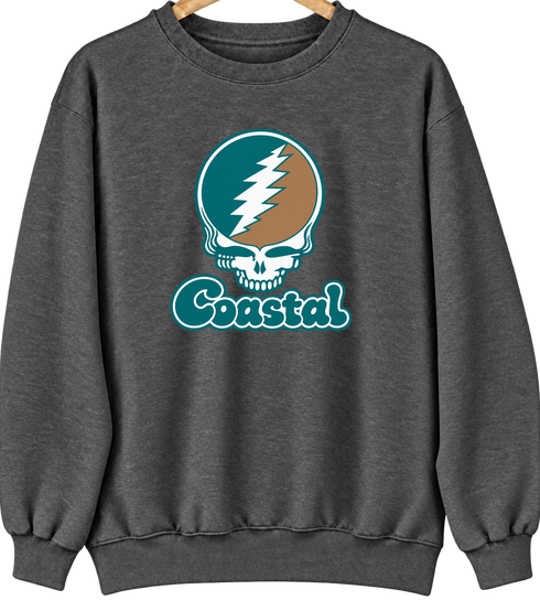 Coastal Stealie Premium Unisex Crewneck — Design: Coastal Carolina University — Dark Heather
