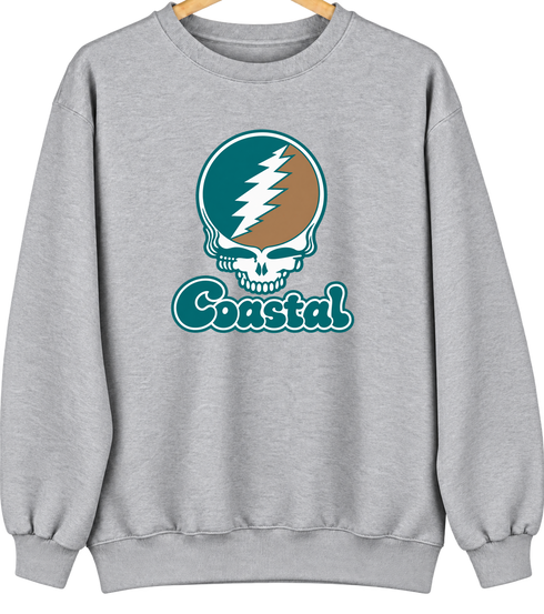 Coastal Stealie Premium Unisex Crewneck — Design: Coastal Carolina University — Sport Grey
