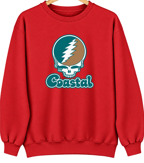 Coastal Stealie Premium Unisex Crewneck — Design: Coastal Carolina University — Red