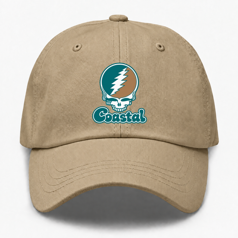 Coastal Stealie Premium Unisex Dad Hat — Design: Coastal Carolina University — Khaki