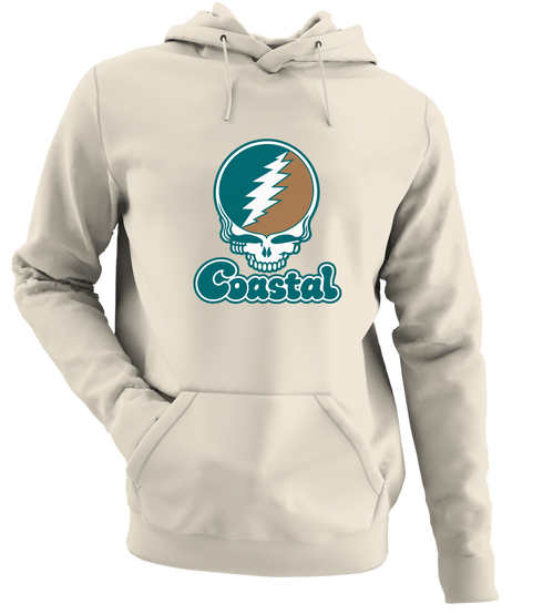 Coastal Stealie Premium Unisex Hoodie — Design: Coastal Carolina University — Sand