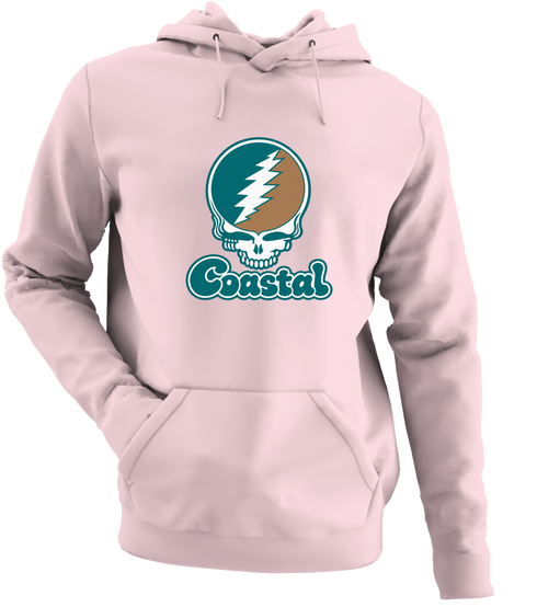Coastal Stealie Premium Unisex Hoodie — Design: Coastal Carolina University — Light Pink