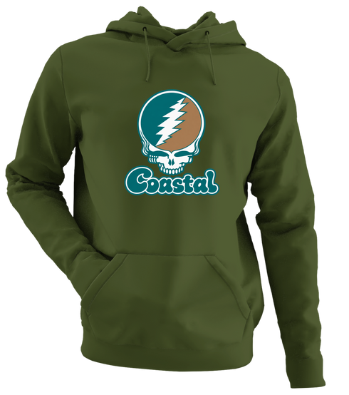 Coastal Stealie Premium Unisex Hoodie — Design: Coastal Carolina University — Military Green