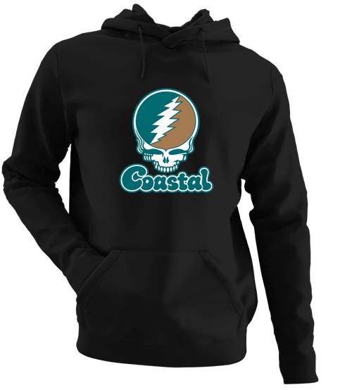 Coastal Stealie Premium Unisex Hoodie — Design: Coastal Carolina University — Black