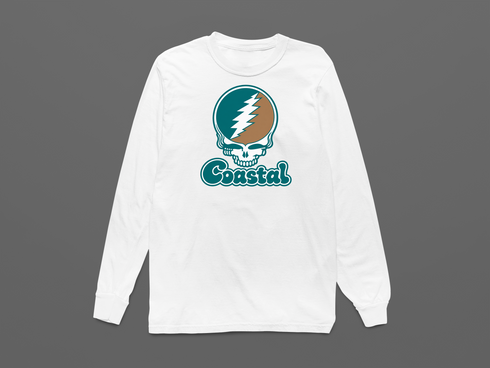 Coastal Stealie Premium Unisex Long-Sleeve — Design: Coastal Carolina University — White