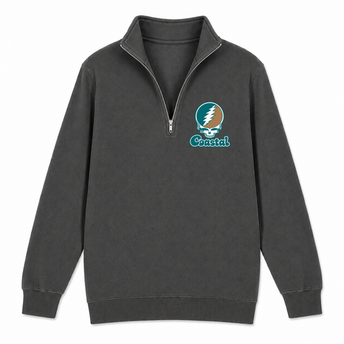 Coastal Stealie Premium Unisex Quarter-Zip — Design: Coastal Carolina University — Charcoal
