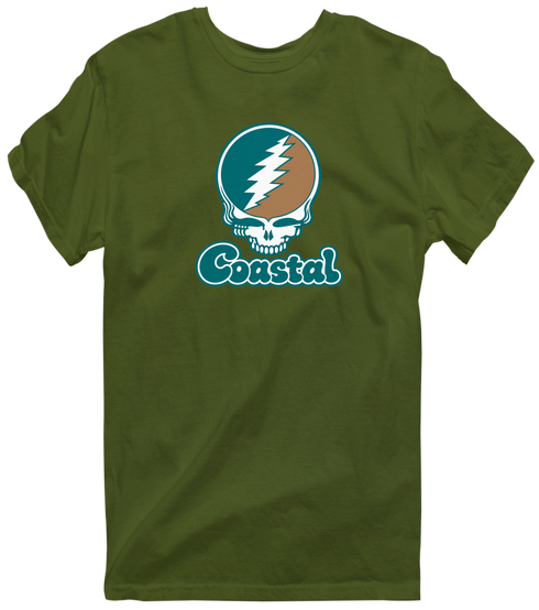 Coastal Stealie Premium Unisex T-Shirt — Design: Coastal Carolina University — Military Green