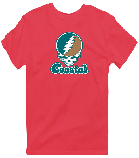 Coastal Stealie Premium Unisex T-Shirt — Design: Coastal Carolina University — Heather Red