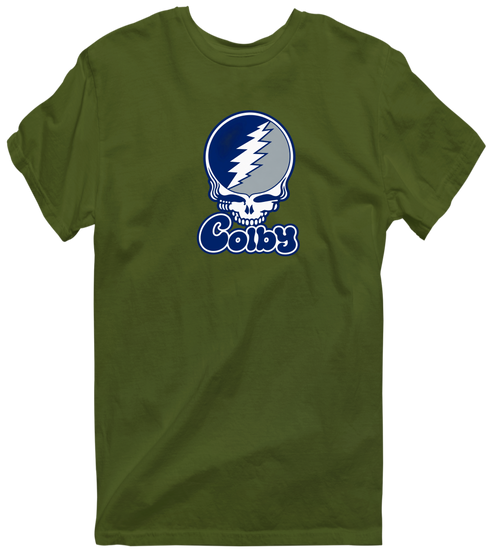 Colby Stealie Premium Unisex T-Shirt — Design: Colby College — Military Green