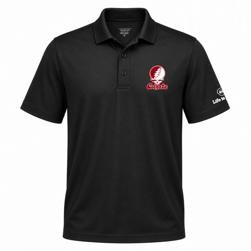 Colgate Stealie Premium Unisex Polo — Design: Colgate University — Black