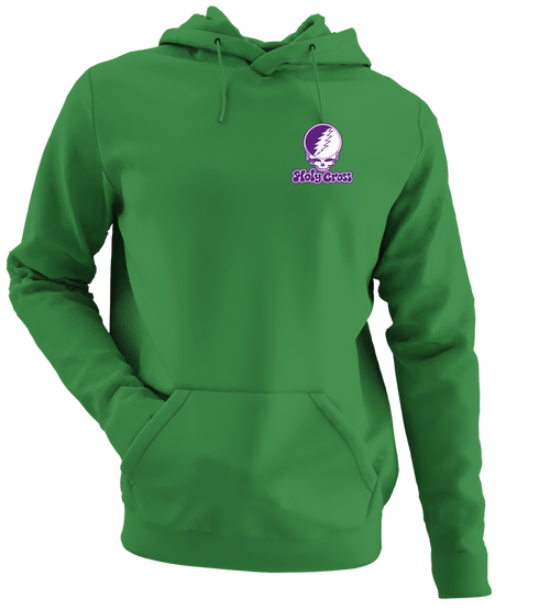 Holy Cross Stealie Premium Unisex Hoodie — Design: College of the Holy Cross — Irish Green