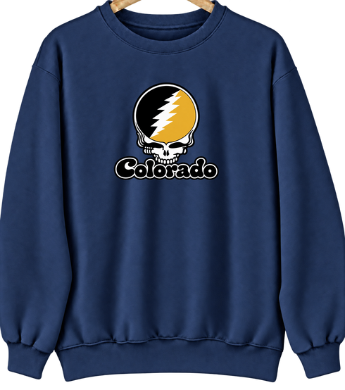 Colorado Stealie Premium Unisex Crewneck — Design: Colorado College — Navy