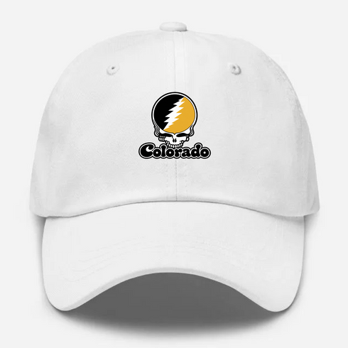 Colorado Stealie Premium Unisex Dad Hat — Design: Colorado College — White