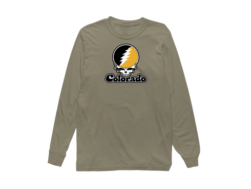 Colorado Stealie Premium Unisex Long-Sleeve — Design: Colorado College — Sandstone