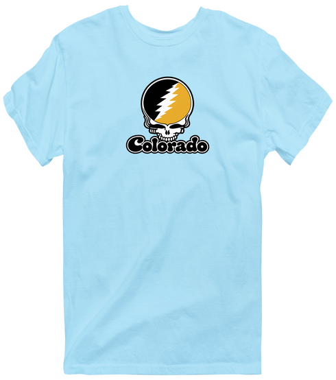 Colorado Stealie Premium Unisex T-Shirt — Design: Colorado College — Light Blue