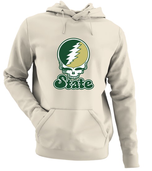 Colorado Stealie Premium Unisex Hoodie — Design: Colorado State University — Sand