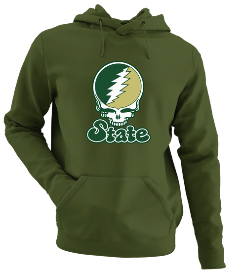 Colorado Stealie Premium Unisex Hoodie — Design: Colorado State University — Military Green