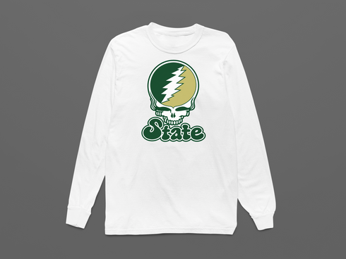Colorado Stealie Premium Unisex Long-Sleeve — Design: Colorado State University — White