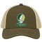 Colorado Stealie Premium Unisex Trucker Cap — Design: Colorado State University — Moss/Khaki