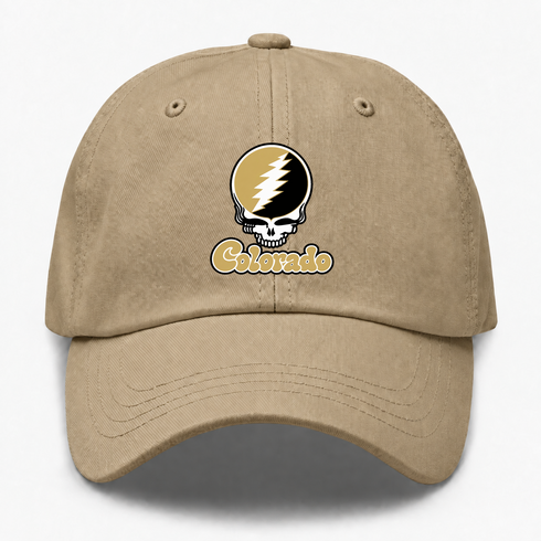 Colorado Stealie Premium Unisex Dad Hat — Design: Colorado University of — Khaki