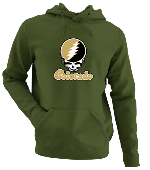 Colorado Stealie Premium Unisex Hoodie — Design: Colorado University of — Military Green