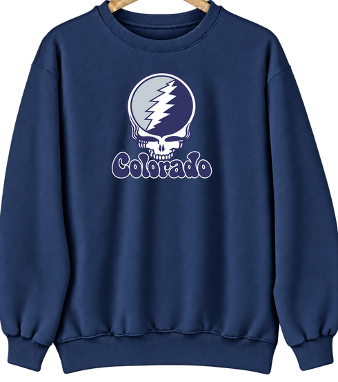 Colorado Baseball Stealie Grateful Dead Crewneck — Colorado Rockies — Navy