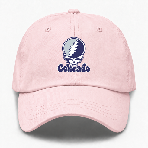 Colorado Baseball Stealie Grateful Dead Dad Hat — Colorado Rockies — Pink