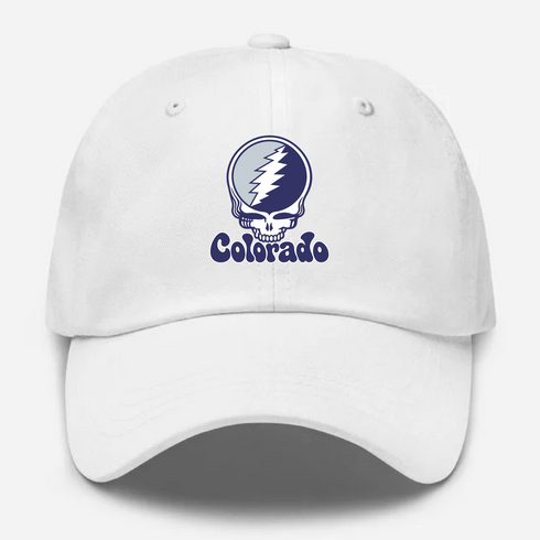 Colorado Baseball Stealie Grateful Dead Dad Hat — Colorado Rockies — White