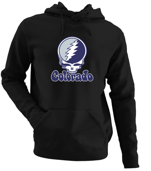 Colorado Baseball Stealie Grateful Dead Hoodie — Colorado Rockies — Black