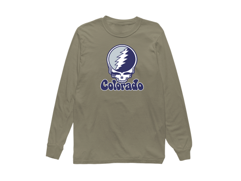 Colorado Baseball Stealie Grateful Dead Long-Sleeve — Colorado Rockies — Sandstone