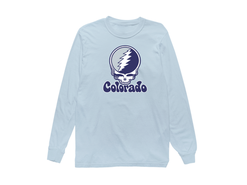 Colorado Baseball Stealie Grateful Dead Long-Sleeve — Colorado Rockies — Chambray