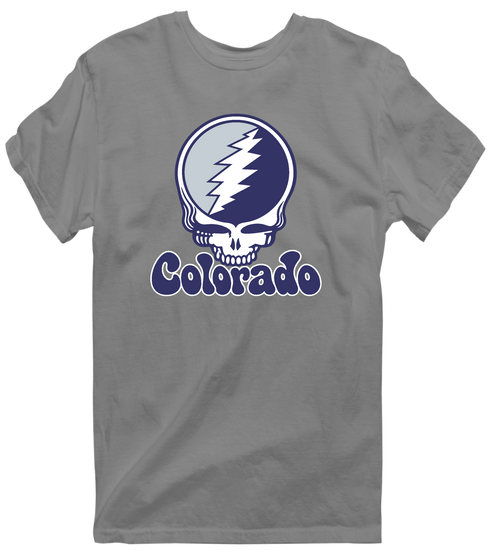 Colorado Baseball Stealie Grateful Dead T-Shirt — Colorado Rockies — Dark Heather