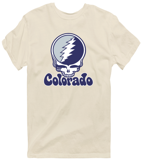 Colorado Baseball Stealie Grateful Dead T-Shirt — Colorado Rockies — Sand