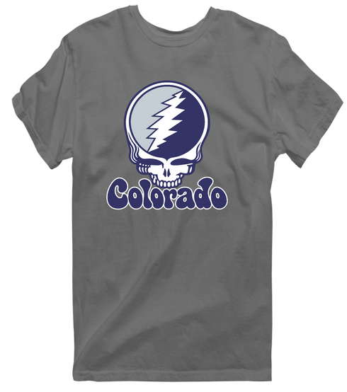 Colorado Baseball Stealie Grateful Dead T-Shirt — Colorado Rockies — Charcoal