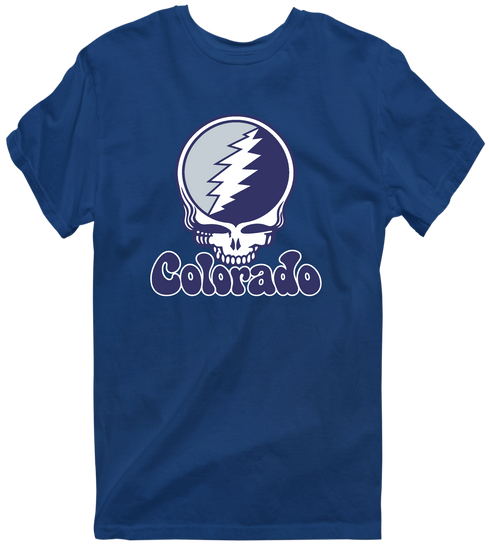 Colorado Baseball Stealie Grateful Dead T-Shirt — Colorado Rockies — Navy