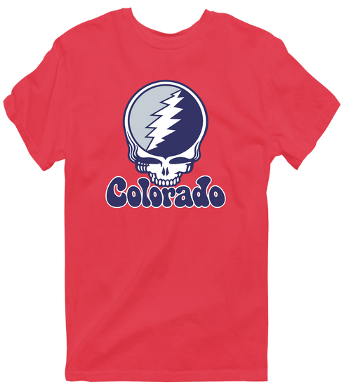 Colorado Baseball Stealie Grateful Dead T-Shirt — Colorado Rockies — Heather Red