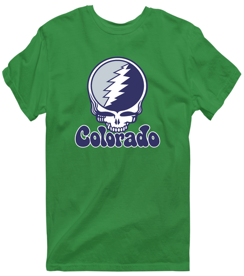 Colorado Baseball Stealie Grateful Dead T-Shirt — Colorado Rockies — Irish Green