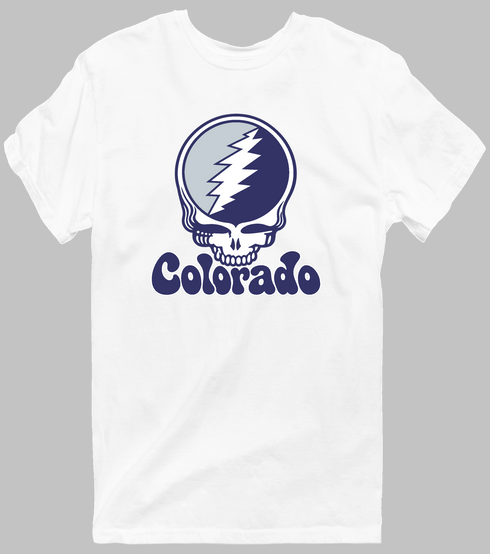 Colorado Baseball Stealie Grateful Dead T-Shirt — Colorado Rockies — White