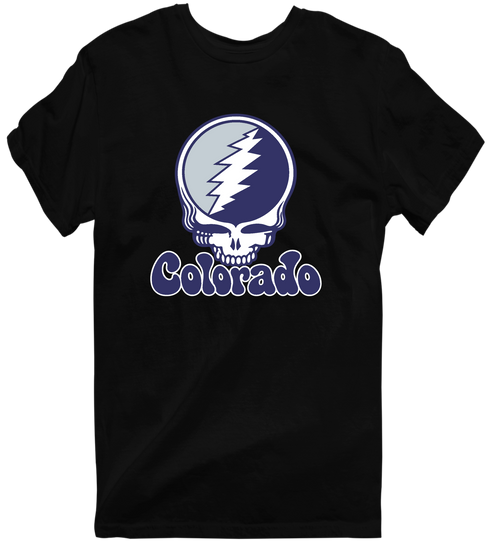 Colorado Baseball Stealie Grateful Dead T-Shirt — Colorado Rockies — Black
