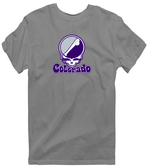 Colorado Baseball Stealie Grateful Dead T-Shirt — Colorado Rockies — Dark Heather