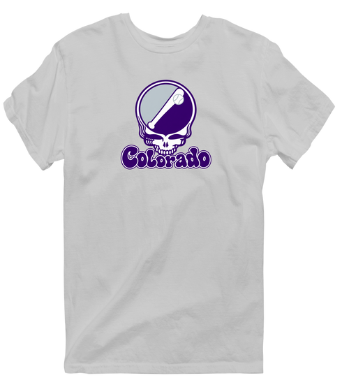Colorado Baseball Stealie Grateful Dead T-Shirt — Colorado Rockies — Sport Grey