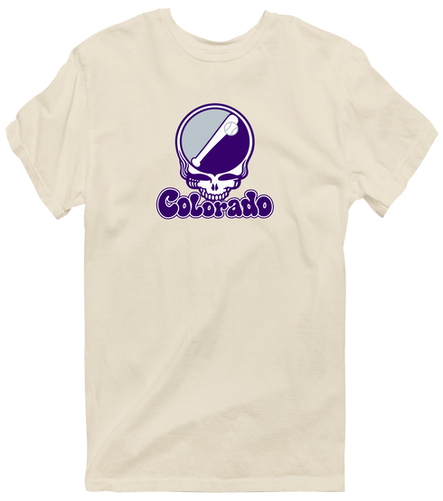 Colorado Baseball Stealie Grateful Dead T-Shirt — Colorado Rockies — Sand