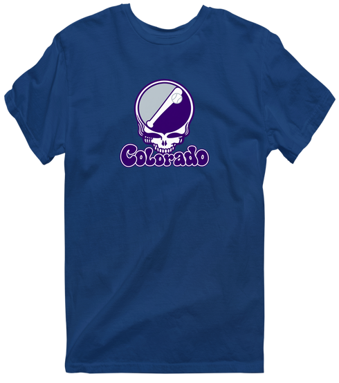 Colorado Baseball Stealie Grateful Dead T-Shirt — Colorado Rockies — Navy