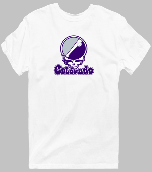 Colorado Baseball Stealie Grateful Dead T-Shirt — Colorado Rockies — White