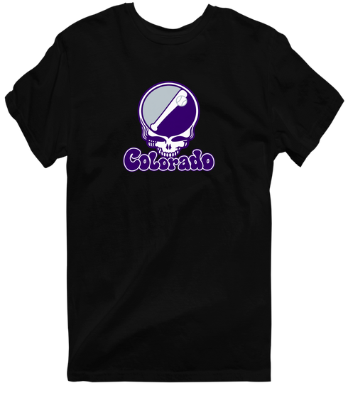 Colorado Baseball Stealie Grateful Dead T-Shirt — Colorado Rockies — Black