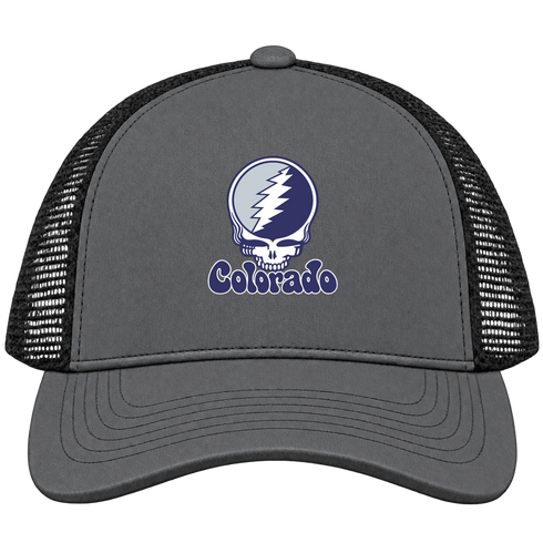 Colorado Baseball Stealie Grateful Dead Trucker Cap — Colorado Rockies — Charcoal/Black