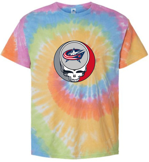 Columbus Blue Jackets Stealie Tie-Dye T-Shirt