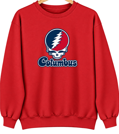 Columbus Stealie Premium Unisex Crewneck — Design: Columbus State University — Red